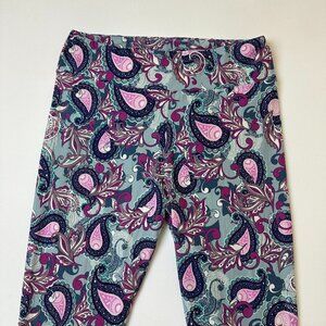 LuLaRoe Leggings Womens Tall & Curvy Paisley Soft Print Stretch Pants Yoga 2XL